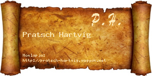 Pratsch Hartvig névjegykártya